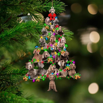 Weimaraner-Christmas Tree Lights-Two Sided Ornament - Thegiftio