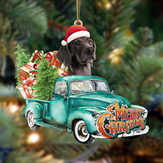 Weimaraner-Green Truck Hanging Ornament - Thegiftio UK