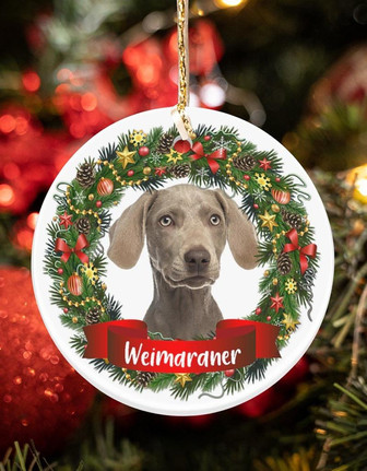 Weimaraner-Noel Circle-Two Sided Ornament - Thegiftio UK