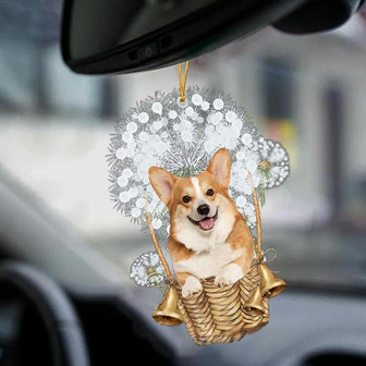 Welsh Corgi-Dandelion-Two Sided Ornament - Thegiftio UK