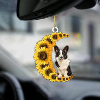 Welsh Corgi-Sunflower Be Kind Car Ornament - Thegiftio UK