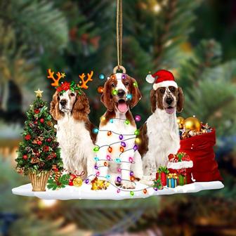 Welsh Springer Spaniel-Christmas Dog Friends Hanging Ornament - Thegiftio UK