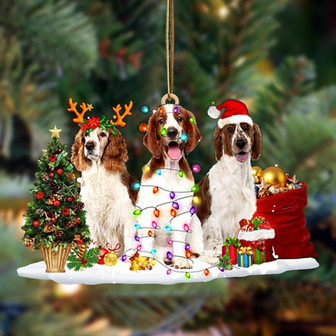 Welsh Springer Spaniel-Christmas Dog Friends Hanging Ornament - Thegiftio UK