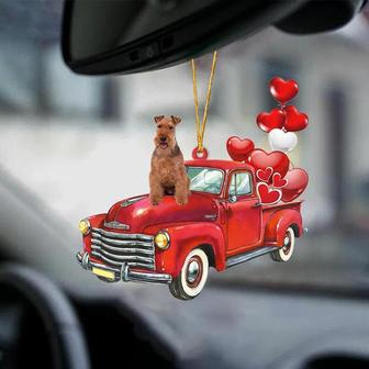 Welsh Terrier-Red Sports car-Two Sided Ornament - Thegiftio UK