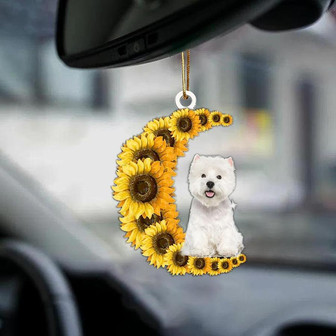 West Highland White Terrie-Sunflower Be Kind Car Ornament - Thegiftio UK