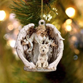 West Highland White Terrier (7)-Angel Hug Winter Love Two Sided Ornament - Thegiftio UK