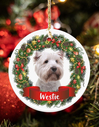 Westie-Noel Circle-Two Sided Ornament - Thegiftio UK