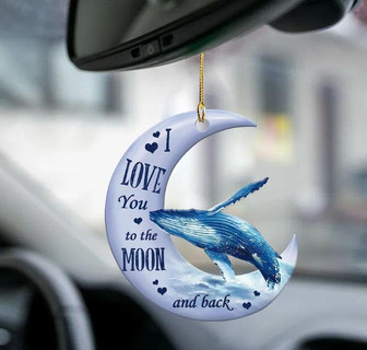 Whale moon back whale lover two sided ornament - Thegiftio UK
