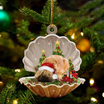 Wheaten Terrier3-Sleeping Pearl in Christmas Two Sided Ornament - Thegiftio UK