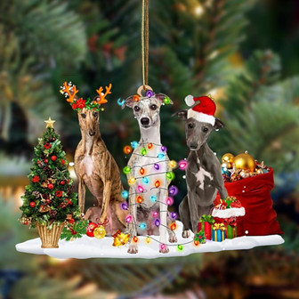 Whippet-Christmas Dog Friends Hanging Ornament - Thegiftio UK