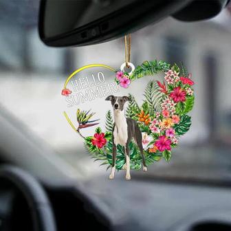 Whippet-Hello Summer-Two Sided Ornament - Thegiftio UK