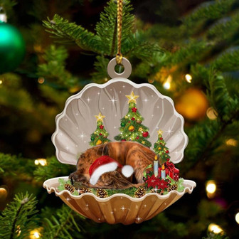 Whippet3-Sleeping Pearl in Christmas Two Sided Ornament - Thegiftio UK
