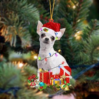 WHITE Chihuahua-Dog Be Christmas Tree Hanging Ornament - Thegiftio UK