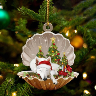 White German Shepherd-Sleeping Pearl in Christmas Two Sided Ornament - Thegiftio UK