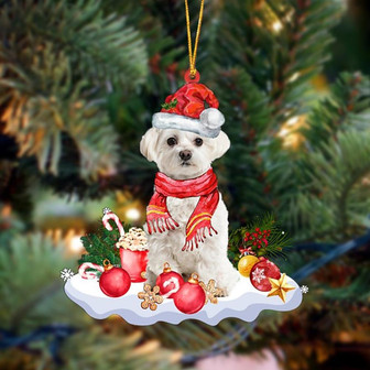 WHITE Maltese-Better Christmas Hanging Ornament - Thegiftio UK