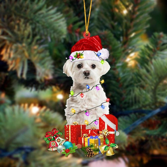 WHITE Maltese-Dog Be Christmas Tree Hanging Ornament - Thegiftio UK