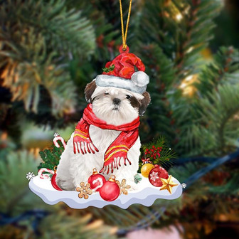 WHITE Shih Tzu-Better Christmas Hanging Ornament - Thegiftio UK