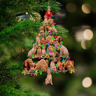 Wire haired Vizsla-Christmas Tree Lights-Two Sided Ornament - Thegiftio UK
