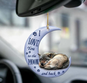 Wolf moon back wolf lover two sided ornament - Thegiftio