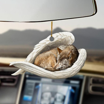Wolf sleeping angel wolf lovers ornament - Thegiftio