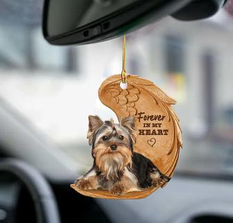 Yorkie forever in my heart hanging ornament-2D Effect - Thegiftio UK