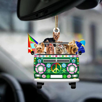 Yorkshire-Green Hippie Van-Two Sided Ornament - Thegiftio UK