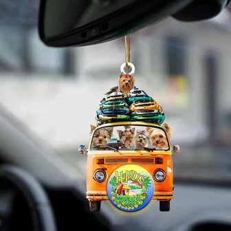 Yorkshire-Orange Hippie Van-Two Sided Ornament - Thegiftio UK