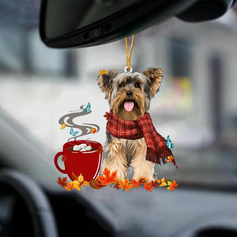 Yorkshire Terrier 1-Fall Chocolate-Two Sided Ornament - Thegiftio
