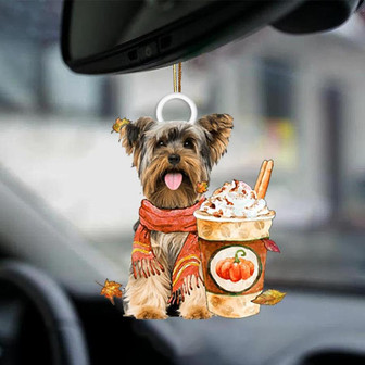 Yorkshire Terrier 1-Pumpkin Spice Kinda-Two Sided Ornament - Thegiftio