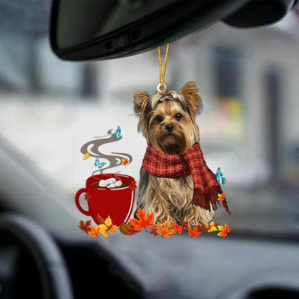 Yorkshire Terrier 2-Fall Chocolate-Two Sided Ornament - Thegiftio