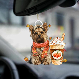 Yorkshire Terrier 2-Pumpkin Spice Kinda-Two Sided Ornament - Thegiftio