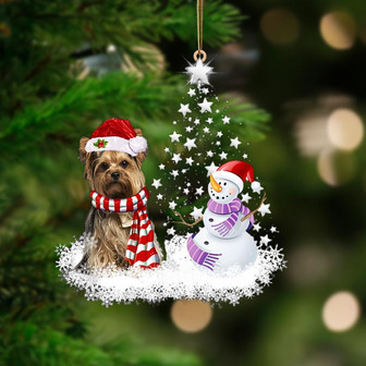 Yorkshire Terrier 2-Star Tree Hanging Ornament - Thegiftio UK