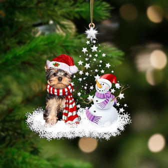 YorkShire Terrier 3-Star Tree Hanging Ornament - Thegiftio UK