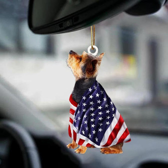 Yorkshire Terrier American Patriot Flag Two Sided Ornament - Thegiftio UK
