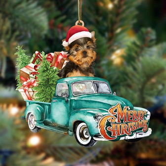 Yorkshire Terrier-Green Truck Hanging Ornament - Thegiftio UK