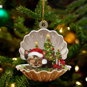 Yorkshire Terrier2-Sleeping Pearl in Christmas Two Sided Ornament - Thegiftio UK