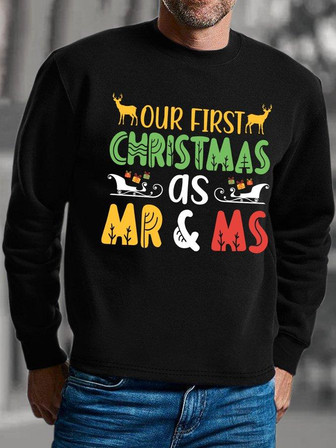Christmas Gift For Husband Our Firts Christmas As Mr And Ms Mens Sweatshirt - Thegiftio UK