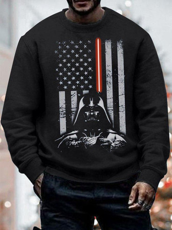 Men's America Flag Crew Neck Casual -blend Sweatshirt - Thegiftio UK