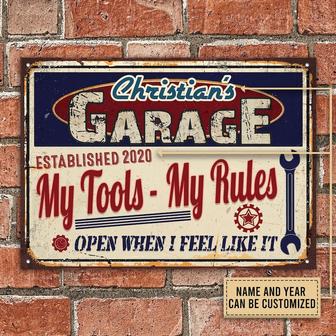 Personalized Auto Mechanic Garage Open When Customized Classic Metal Signs, Garage decor, Metal sign for garage, Gift for dad