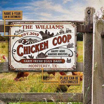 Personalized Chicken Coop Fresh Eggs Laid Daily Customized Classic Metal Signs- Chicken Coop Sign - Metal Chicken Coop Sign - Thegiftio