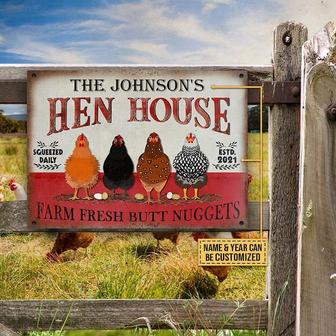 Personalized Chicken Hen House Nuggets Customized Classic Metal Signs- Chicken Coop Sign - Custom Chicken Coop Gift- Metal Chicken Coop Sign - Thegiftio