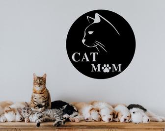 Cat Mom Metal Sign-Cat Decor-Pet Lovers-House Decor-Animal Decor-Cat Mom-New Home Sign-Cat Metal Sign-Cat Home Decor-Pet Gift - Thegiftio UK