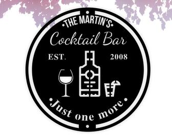 Cocktail Bar-Bar Signs-Personalized Bar Sign-Personalized Signs-Bar Decor-Man Cave-Custom Gift-Father's Day Gift-Custom Bar Sign-Metal Sign - Thegiftio UK