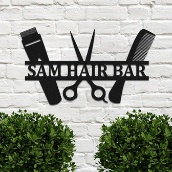 Custom Hair Stylist Business Name Metal Sign Personalized Hairstylist Salon Metal Wall Art Hairdresser Housewarming Outdoor Business Decor - Thegiftio UK