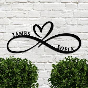 Custom Infinity Symbol Love metal Sign with Heart and Personalized Names You and Me Metal Wedding Decor Metal Memorial Sign Couple Love gift - Thegiftio UK