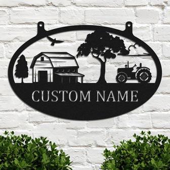 Custom Metal Farm Sign, Personalized Farmhouse Name Metal sign Decor, Family Name Sign, Farm Address Sign, Farmer Outdoor Decor, Farmer Gift - Thegiftio UK