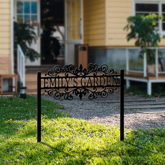 Custom Metal Garden Sign, Metal Garden Stake Sign, Personalized Metal Home Garden Sign, Metal Yard Art, Garden Metal Art, Address Plaque - Thegiftio UK