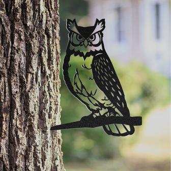 Elegant Owl on a branch Metal sign, metal bird Monogram Ornament ,for Living Room Balcony Outdoor Garden Decor,halloween decoration - Thegiftio UK