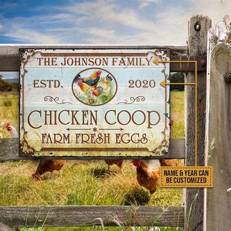 Farm Chicken Coop Fresh Eggs Custom Classic Metal Signs, Farm Sign, Chicken Coop, Farm Decor- Chicken Coop Sign - Metal Chicken Coop Sign - Thegiftio UK