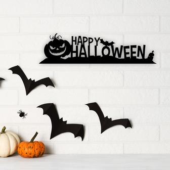 Halloween decor-halloween sign-pumpkin sign-personalized halloween sign-halloween metal sign-happy halloween sign-jack o lantern sign - Thegiftio UK